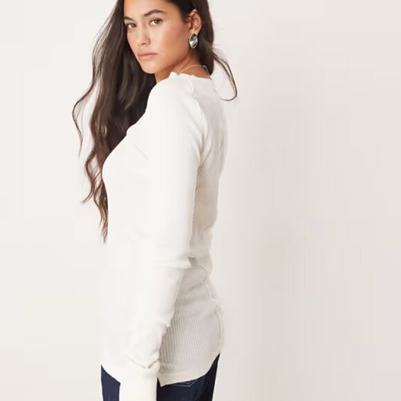 NEW Free People Care FP Honey B Crew Neck Top In Ivory 1225 3je7 - Picture 6 of 6